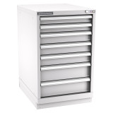 Champion Tool Storage NWS1500-0701-ILC-FTB-LG | 22-3/16" Width x 35-7/8" Height x 22-1/2" Depth 7 Drawer 86 Compartment Powder Coated Steel Modular Compartment Cabinet - Light Gray