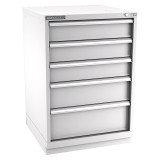 Champion Tool Storage SWS1800-0502-ILC-FTB-LG | 28-1/4" Width x 41-3/4" Height x 22-1/2" Depth 5 Drawer 61 Compartment Powder Coated Steel Modular Compartment Cabinet - Light Gray