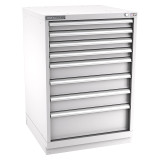 Champion Tool Storage SWS1800-0801-ILC-FTB-LG | 28-1/4" Width x 41-3/4" Height x 22-1/2" Depth 8 Drawer 156 Compartment Powder Coated Steel Modular Compartment Cabinet - Light Gray