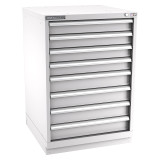 Champion Tool Storage SWS1800-0802-ILC-FTB-LG | 28-1/4" Width x 41-3/4" Height x 22-1/2" Depth 8 Drawer 168 Compartment Powder Coated Steel Modular Compartment Cabinet - Light Gray