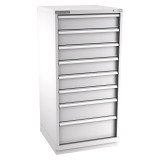 Champion Tool Storage SWS2700-0801-ILC-FTB-LG | 28-1/4" Width x 59-1/2" Height x 22-1/2" Depth 8 Drawer 84 Compartment Powder Coated Steel Modular Compartment Cabinet - Light Gray