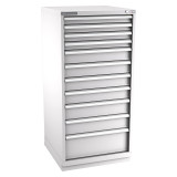 Champion Tool Storage SWS2700-1101-ILC-FTB-LG | 28-1/4" Width x 59-1/2" Height x 22-1/2" Depth 11 Drawer 172 Compartment Powder Coated Steel Modular Compartment Cabinet - Light Gray