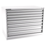Champion Tool Storage EWS1500-0802-ILC-FTB-LG | 47" Width x 35-7/8" Height x 22-1/2" Depth 8 Drawer 264 Compartment Powder Coated Steel Modular Compartment Cabinet - Light Gray
