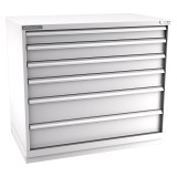 Champion Tool Storage EWS1800-0601-ILC-FTB-LG | 47" Width x 41-3/4" Height x 22-1/2" Depth 6 Drawer 170 Compartment Powder Coated Steel Modular Compartment Cabinet - Light Gray