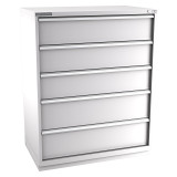 Champion Tool Storage EWS2700-0501-ILC-FTB-LG | 47" Width x 59-1/2" Height x 22-1/2" Depth 5 Drawer 72 Compartment Powder Coated Steel Modular Compartment Cabinet - Light Gray