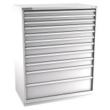 Champion Tool Storage EWS2700-1101-ILC-FTB-LG | 47" Width x 59-1/2" Height x 22-1/2" Depth 11 Drawer 304 Compartment Powder Coated Steel Modular Compartment Cabinet - Light Gray