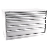 Champion Tool Storage DWS1500-0601-ILC-FTB-LG | 56-1/2" Width x 35-7/8" Height x 22-1/2" Depth 6 Drawer 172 Compartment Powder Coated Steel Modular Compartment Cabinet - Light Gray