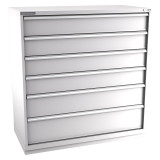 Champion Tool Storage DWS2700-0601-ILC-FTB-LG | 56-1/2" Width x 59-1/2" Height x 22-1/2" Depth 6 Drawer 117 Compartment Powder Coated Steel Modular Compartment Cabinet - Light Gray