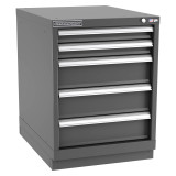 Champion Tool Storage NWS1200-0501-ILC-FTB-DG | 22-3/16" Width x 29-7/8" Height x 22-1/2" Depth 5 Drawer 42 Compartment Powder Coated Steel Modular Compartment Cabinet - Dark Gray