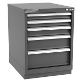 Champion Tool Storage NWS1200-0502-ILC-FTB-DG | 22-3/16" Width x 29-7/8" Height x 22-1/2" Depth 5 Drawer 49 Compartment Powder Coated Steel Modular Compartment Cabinet - Dark Gray