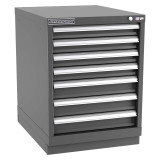 Champion Tool Storage NWS1200-0701-ILC-FTB-DG | 22-3/16" Width x 29-7/8" Height x 22-1/2" Depth 7 Drawer 77 Compartment Powder Coated Steel Modular Compartment Cabinet - Dark Gray
