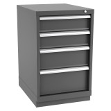 Champion Tool Storage NWS1500-0402-ILC-FTB-DG | 22-3/16" Width x 35-7/8" Height x 22-1/2" Depth 4 Drawer 29 Compartment Powder Coated Steel Modular Compartment Cabinet - Dark Gray