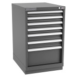Champion Tool Storage NWS1500-0702-ILC-FTB-DG | 22-3/16" Width x 35-7/8" Height x 22-1/2" Depth 7 Drawer 86 Compartment Powder Coated Steel Modular Compartment Cabinet - Dark Gray