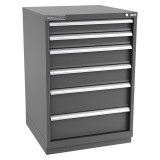Champion Tool Storage SWS1800-0602-ILC-FTB-DG | 28-1/4" Width x 41-3/4" Height x 22-1/2" Depth 6 Drawer 74 Compartment Powder Coated Steel Modular Compartment Cabinet - Dark Gray