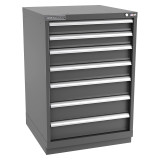 Champion Tool Storage SWS1800-0702-ILC-FTB-DG | 28-1/4" Width x 41-3/4" Height x 22-1/2" Depth 7 Drawer 136 Compartment Powder Coated Steel Modular Compartment Cabinet - Dark Gray