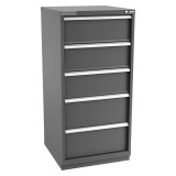 Champion Tool Storage SWS2700-0501-ILC-FTB-DG | 28-1/4" Width x 59-1/2" Height x 22-1/2" Depth 5 Drawer 20 Compartment Powder Coated Steel Modular Compartment Cabinet - Dark Gray