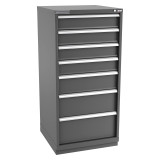 Champion Tool Storage SWS2700-0701-ILC-FTB-DG | 28-1/4" Width x 59-1/2" Height x 22-1/2" Depth 7 Drawer 59 Compartment Powder Coated Steel Modular Compartment Cabinet - Dark Gray