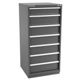 Champion Tool Storage SWS2700-0702-ILC-FTB-DG | 28-1/4" Width x 59-1/2" Height x 22-1/2" Depth 7 Drawer 67 Compartment Powder Coated Steel Modular Compartment Cabinet - Dark Gray