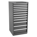 Champion Tool Storage SWS2700-1201-ILC-FTB-DG | 28-1/4" Width x 59-1/2" Height x 22-1/2" Depth 12 Drawer 208 Compartment Powder Coated Steel Modular Compartment Cabinet - Dark Gray