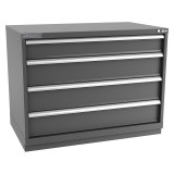 Champion Tool Storage EWS1500-0401-ILC-FTB-DG | 47" Width x 35-7/8" Height x 22-1/2" Depth 4 Drawer 84 Compartment Powder Coated Steel Modular Compartment Cabinet - Dark Gray