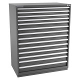 Champion Tool Storage EWS2700-1401-ILC-FTB-DG | 47" Width x 59-1/2" Height x 22-1/2" Depth 14 Drawer 400 Compartment Powder Coated Steel Modular Compartment Cabinet - Dark Gray