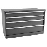 Champion Tool Storage DWS1500-0401-ILC-FTB-DG | 56-1/2" Width x 35-7/8" Height x 22-1/2" Depth 4 Drawer 78 Compartment Powder Coated Steel Modular Compartment Cabinet - Dark Gray
