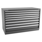 Champion Tool Storage DWS1500-0801-ILC-FTB-DG | 56-1/2" Width x 35-7/8" Height x 22-1/2" Depth 8 Drawer 292 Compartment Powder Coated Steel Modular Compartment Cabinet - Dark Gray
