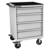 Champion Tool Storage SWS1500-0401IL-MB8-RT-LG | 28-1/4" Width x 43-1/4" Height x 22-1/2" Depth 4 Drawer Powder Coated Steel Mobile Modular Cabinet - Light Gray