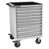 Champion Tool Storage SWS1500-0901ILC-MB8-RT-LG | 28-1/4" Width x 43-1/4" Height x 22-1/2" Depth 9 Drawer 161 Compartment Powder Coated Steel Mobile Modular Cabinet - Light Gray