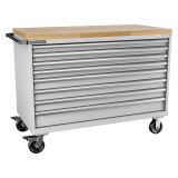 Champion Tool Storage DWS1500-0801ILC-MB8-BBT-LG | 56-1/2" Width x 43-1/4" Height x 22-1/2" Depth 8 Drawer 284 Compartment Powder Coated Steel Modular Compartment With Butcher Block - Light Gray