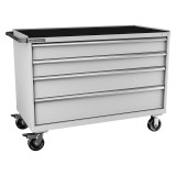 Champion Tool Storage DWS1500-0401IL-MB8-RT-LG | 56-1/2" Width x 43-1/4" Height x 22-1/2" Depth 4 Drawer Powder Coated Steel Mobile Modular Cabinet - Light Gray