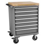 Champion Tool Storage SWS1500-0702IL-MB8-BBT-DG | 28-1/4" Width x 43-1/4" Height x 22-1/2" Depth 7 Drawer Powder Coated Steel Modular Drawer With Butcher Block - Dark Gray