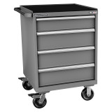Champion Tool Storage SWS1500-0401ILC-MB8-RT-DG | 28-1/4" Width x 43-1/4" Height x 22-1/2" Depth 4 Drawer 29 Compartment Powder Coated Steel Mobile Modular Cabinet - Dark Gray