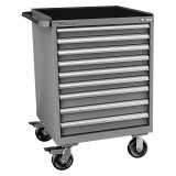 Champion Tool Storage SWS1500-0901IL-MB8-RT-DG | 28-1/4" Width x 43-1/4" Height x 22-1/2" Depth 9 Drawer Powder Coated Steel Mobile Modular Cabinet - Dark Gray