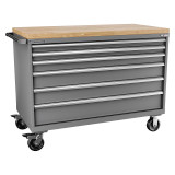 Champion Tool Storage DWS1500-0601ILC-MB8-BBT-DG | 56-1/2" Width x 43-1/4" Height x 22-1/2" Depth 6 Drawer 168 Compartment Powder Coated Steel Modular Compartment With Butcher Block - Dark Gray