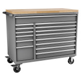 Champion Tool Storage DWS1800-1301IL-MB8-BBT-DG | 56-1/2" Width x 39-3/8" Height x 22-1/2" Depth 13 Drawer Powder Coated Steel Modular Drawer With Butcher Block - Dark Gray