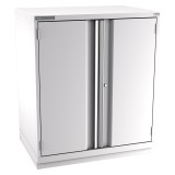 Champion Tool Storage SWPS2100-2FDIL-FTB-LG | 40-1/4" Width x 45-1/4" Height x 22-1/2" Depth 2 Doors 2 Shelf Powder Coated Steel Modular Flush Door Cabinets With Shelf - Light Gray