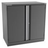 Champion Tool Storage EWS2100-2FDIL-FTB-DG | 47" Width x 45-1/4" Height x 22-1/2" Depth 2 Doors 2 Shelf Powder Coated Steel Modular Flush Door Cabinets With Shelf - Dark Gray