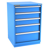 Champion Tool Storage SW1800-0502-ILC-FTB-BB | 28-1/4" Width x 41-3/4" Height x 28-1/2" Depth 5 Drawer 61 Compartments Powder Coated Steel Modular Drawer Cabinet - Bright Blue