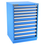 Champion Tool Storage SW1800-1001-ILC-FTB-BB | 28-1/4" Width x 41-3/4" Height x 28-1/2" Depth 10 Drawer 210 Compartments Powder Coated Steel Modular Drawer Cabinet - Bright Blue