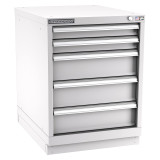 Champion Tool Storage NW1200-0501-ILC-FTB-LG | 22-3/16" Width x 29-7/8" Height x 28-1/2" Depth 5 Drawer 42 Compartments Powder Coated Steel Modular Drawer Cabinet - Light Gray