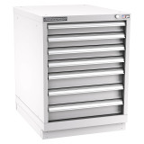 Champion Tool Storage NW1200-0701-ILC-FTB-LG | 22-3/16" Width x 29-7/8" Height x 28-1/2" Depth 7 Drawer 77 Compartments Powder Coated Steel Modular Drawer Cabinet - Light Gray