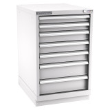 Champion Tool Storage NW1500-0701-ILC-FTB-LG | 22-3/16" Width x 35-7/8" Height x 28-1/2" Depth 7 Drawer 86 Compartments Powder Coated Steel Modular Drawer Cabinet - Light Gray