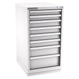 Champion Tool Storage NW1800-0801-ILC-FTB-LG | 22-3/16" Width x 41-3/4" Height x 28-1/2" Depth 8 Drawer 90 Compartments Powder Coated Steel Modular Drawer Cabinet - Light Gray