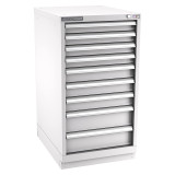 Champion Tool Storage NW1800-0901-ILC-FTB-LG | 22-3/16" Width x 41-3/4" Height x 28-1/2" Depth 9 Drawer 99 Compartments Powder Coated Steel Modular Drawer Cabinet - Light Gray