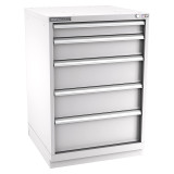 Champion Tool Storage SW1800-0501-ILC-FTB-LG | 28-1/4" Width x 41-3/4" Height x 28-1/2" Depth 5 Drawer 54 Compartments Powder Coated Steel Modular Drawer Cabinet - Light Gray