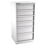 Champion Tool Storage SW2700-0601-ILC-FTB-LG | 28-1/4" Width x 59-1/2" Height x 28-1/2" Depth 6 Drawer 45 Compartments Powder Coated Steel Modular Drawer Cabinet - Light Gray