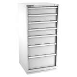 Champion Tool Storage SW2700-0701-ILC-FTB-LG | 28-1/4" Width x 59-1/2" Height x 28-1/2" Depth 7 Drawer 59 Compartments Powder Coated Steel Modular Drawer Cabinet - Light Gray