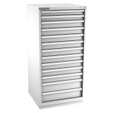 Champion Tool Storage SW2700-1301-ILC-FTB-LG | 28-1/4" Width x 59-1/2" Height x 28-1/2" Depth 13 Drawer 228 Compartments Powder Coated Steel Modular Drawer Cabinet - Light Gray