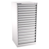 Champion Tool Storage SW2700-1601-ILC-FTB-LG | 28-1/4" Width x 59-1/2" Height x 28-1/2" Depth 16 Drawer 328 Compartments Powder Coated Steel Modular Drawer Cabinet - Light Gray